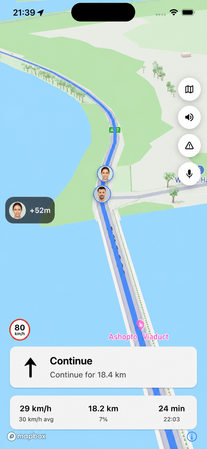 WayForge live group ride navigation screenshot