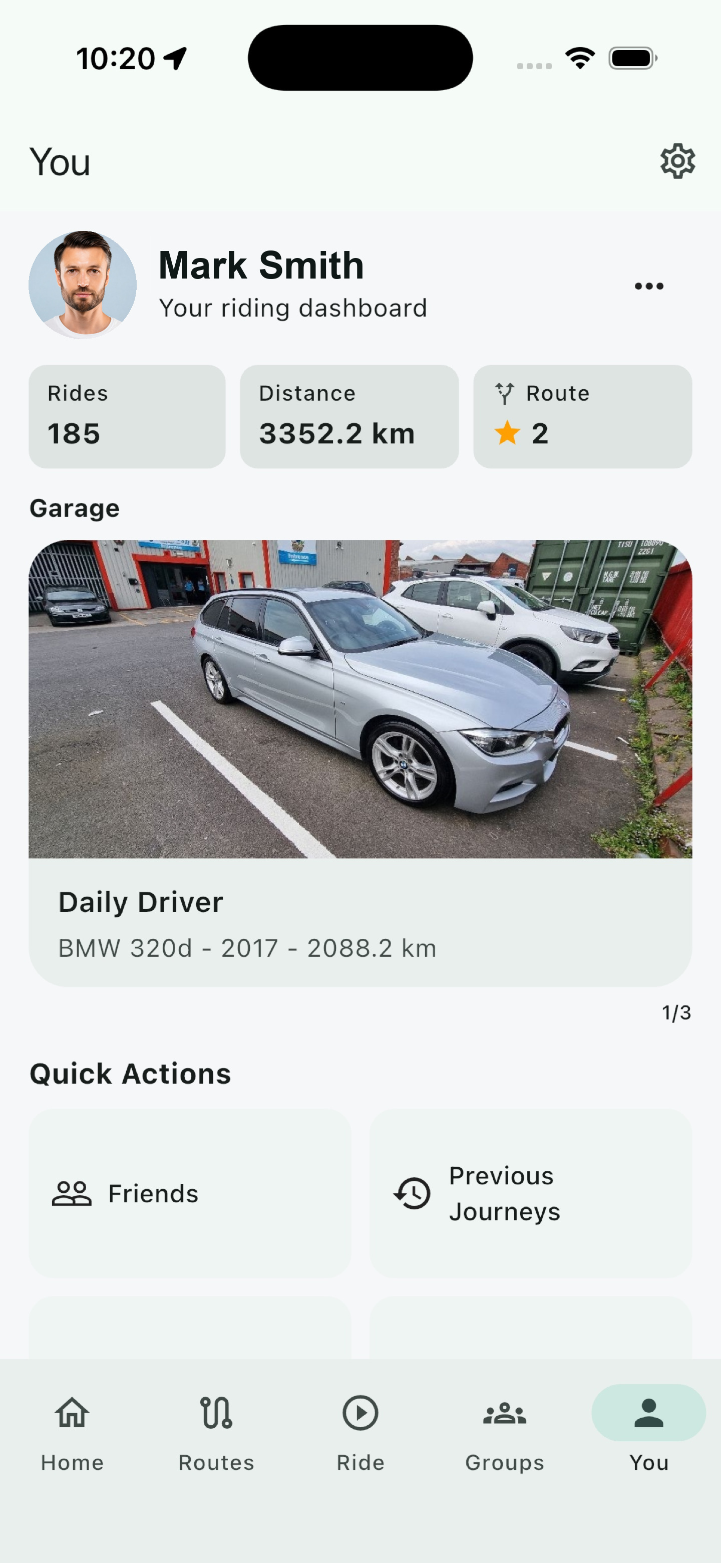 WayForge profile setup screenshot