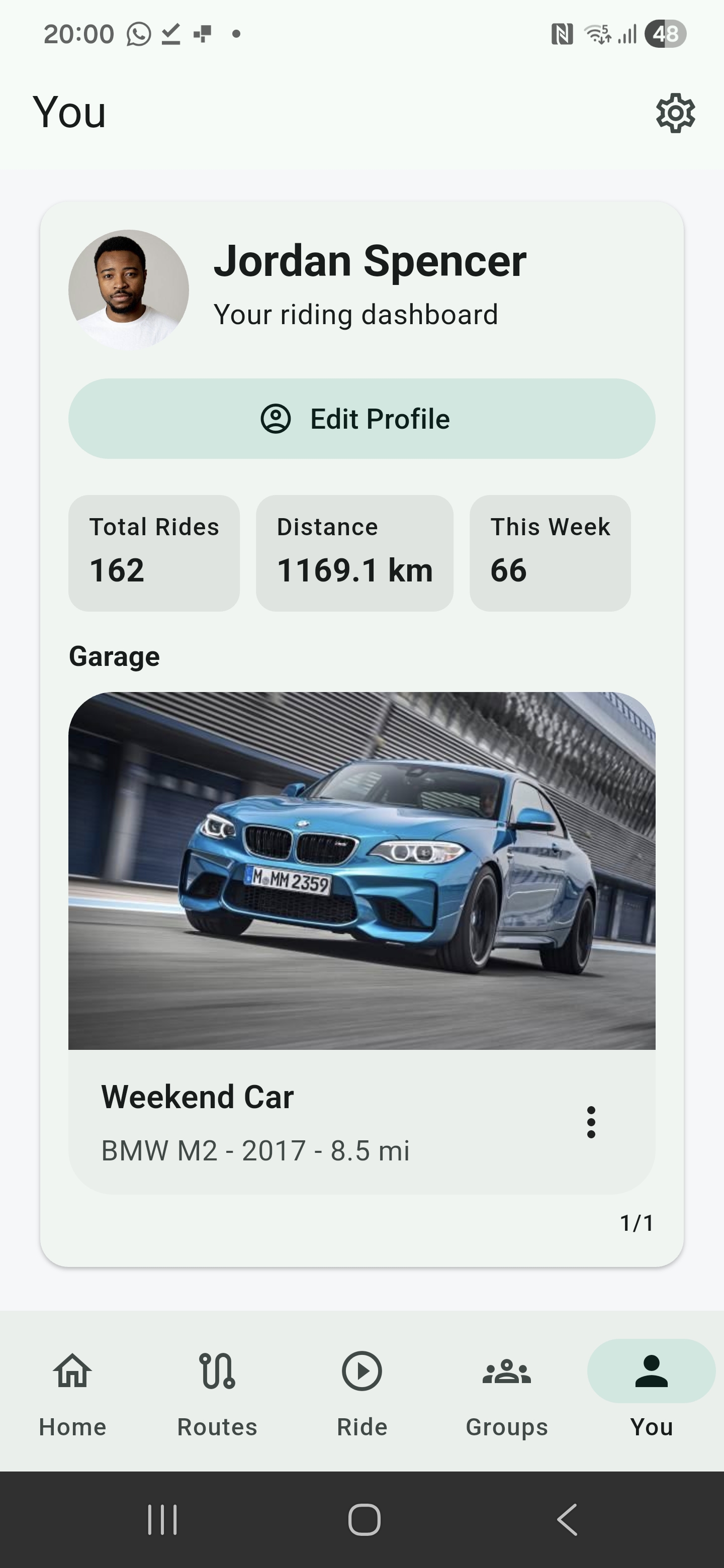 WayForge routes screenshot